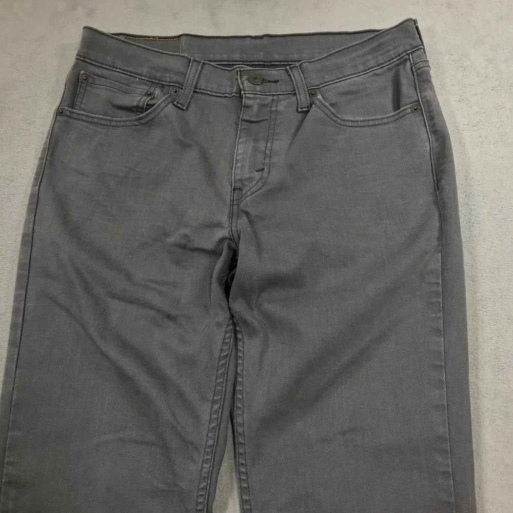 Levis 511 Slim Fit Gray Denim Jeans Mens 32x30 Charcoal Stretch Pants